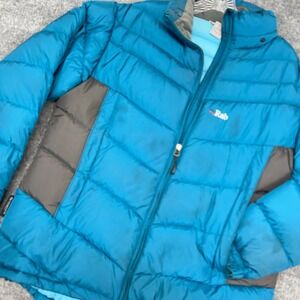 Rab Jacket Womens XL Blue Gray Down Puffer Ascent Pertex‎ Endurance *READ*
